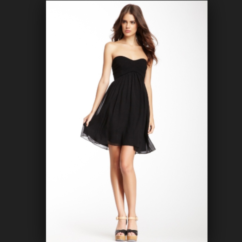 Diane Von Furstenberg Asti Black Strapless Silk - Picture 1 of 7